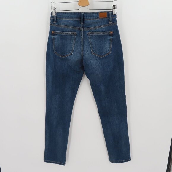 Judy Blue Womens 5/27 Boyfriend Fit Whiskered Blue Wash Denim Jeans Distressed - Picture 5 of 13